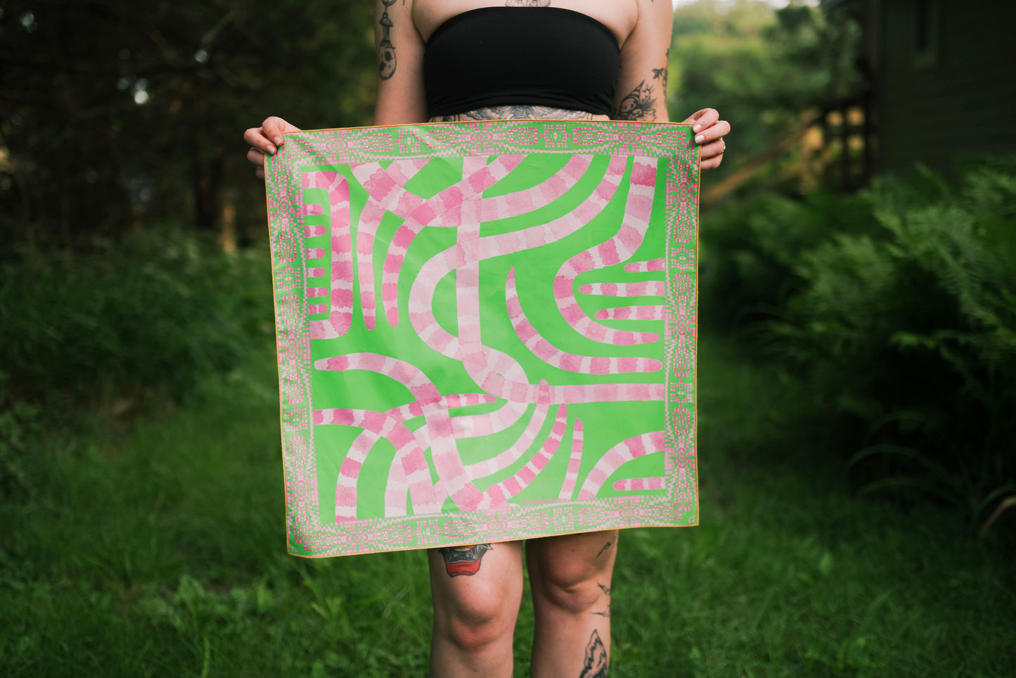 Green and Pink bandana