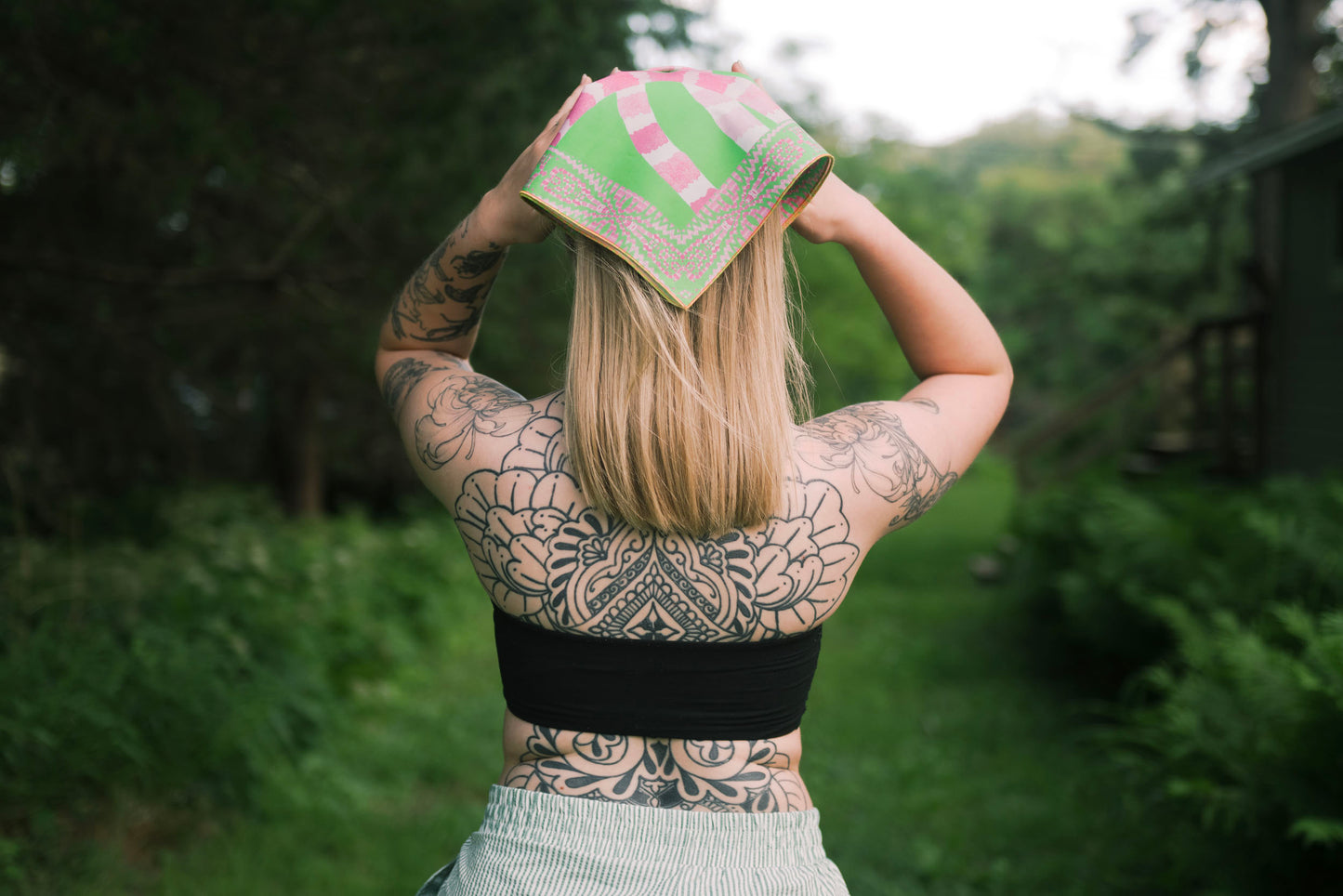Green and Pink bandana