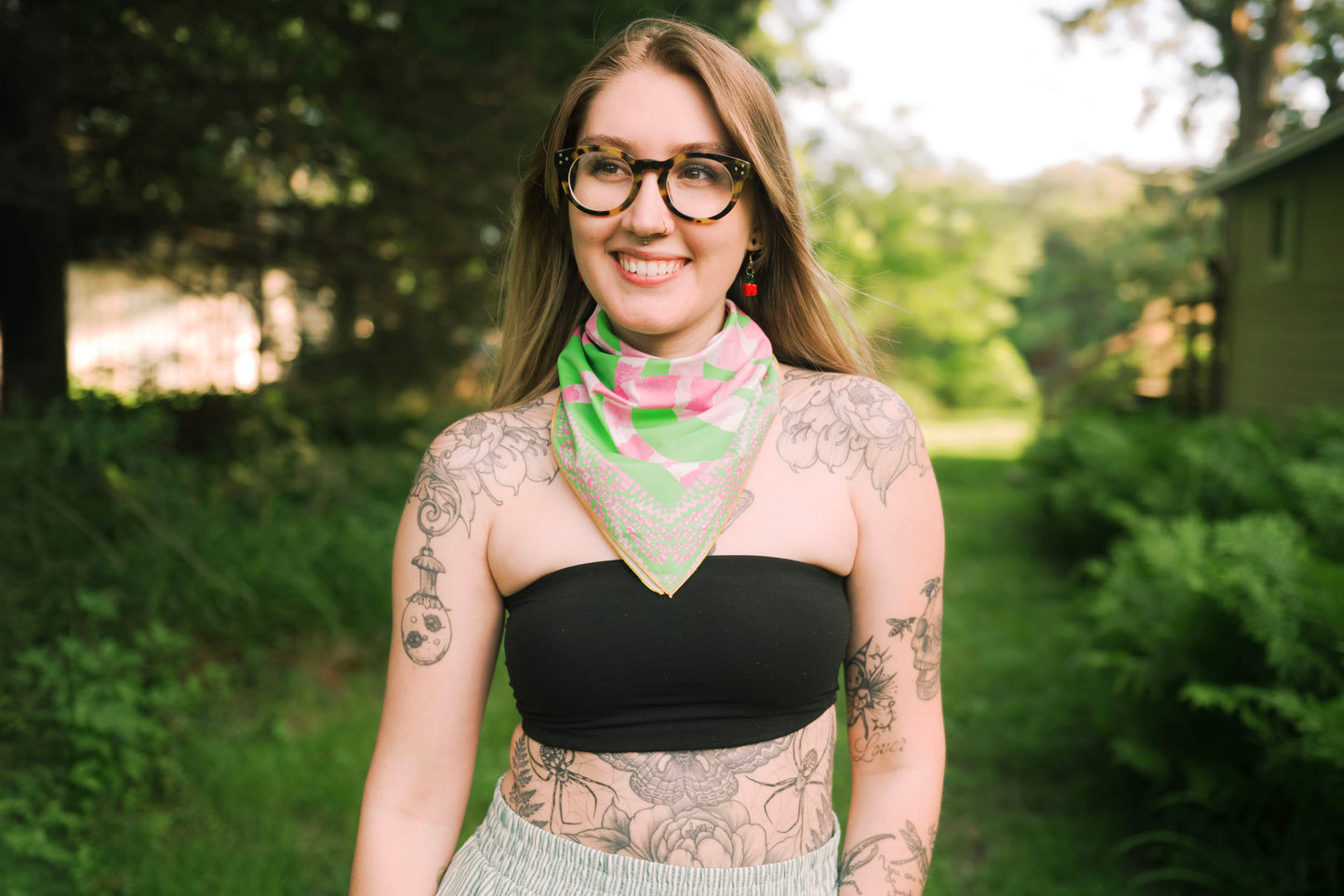 Green and Pink bandana