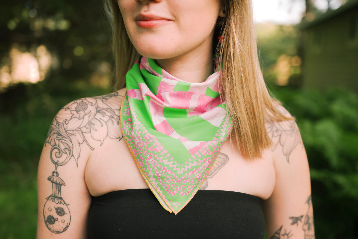Green and Pink bandana